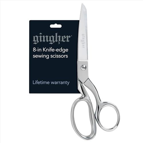 Gingher Dressmaker's Fabric Scissors, 8" Stainless Steel Shears, Sharp Knife Edge Steel Sewing Shears with Protective Sheath for Fabric Cutting and Tailoring - Image 1