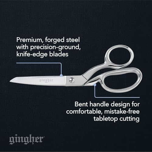 Gingher Dressmaker's Fabric Scissors, 8" Stainless Steel Shears, Sharp Knife Edge Steel Sewing Shears with Protective Sheath for Fabric Cutting and Tailoring - Image 2