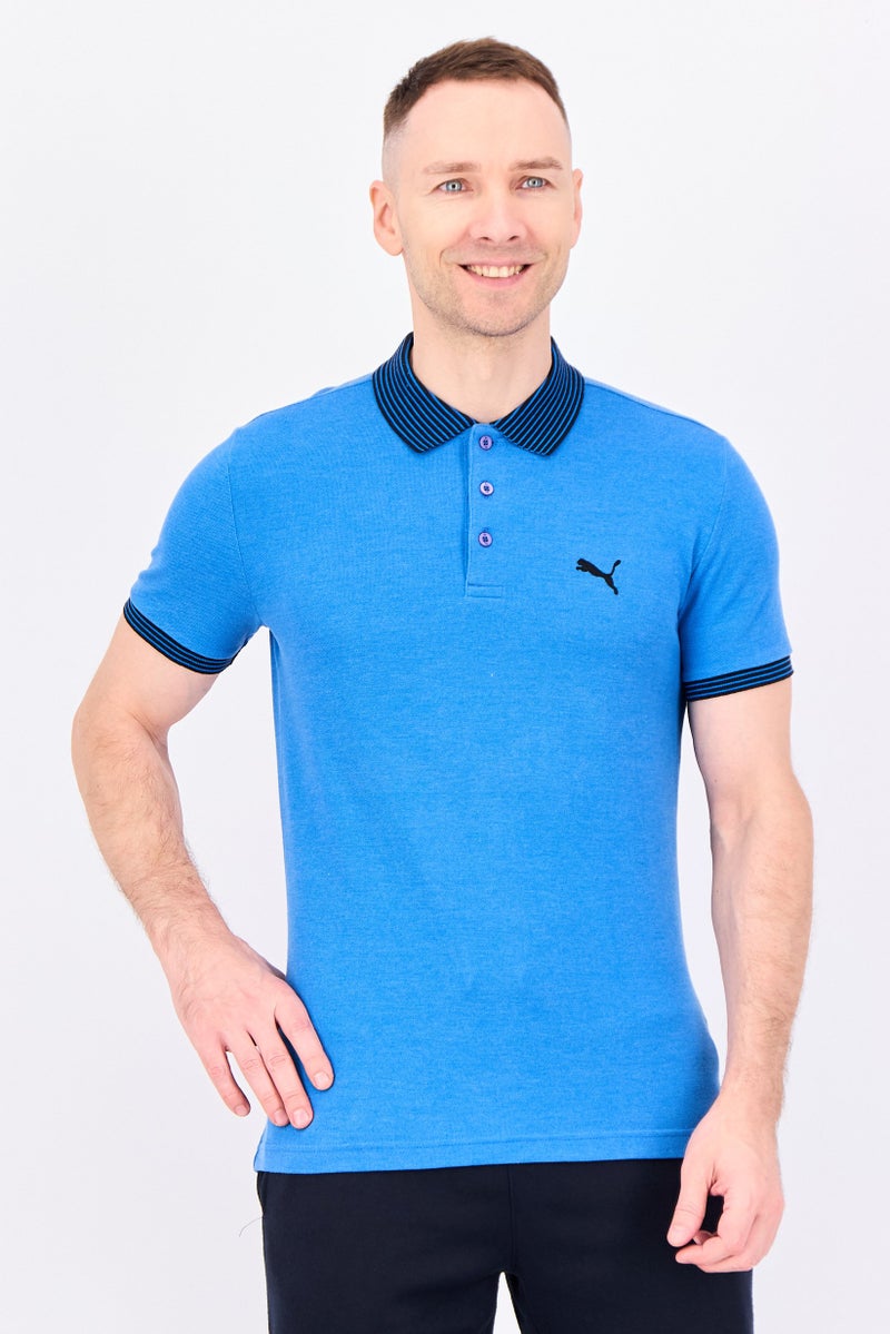 PUMA Men Sportswear Fit Short Sleeve Outdoor Polo Shirt, Blue - Image 1