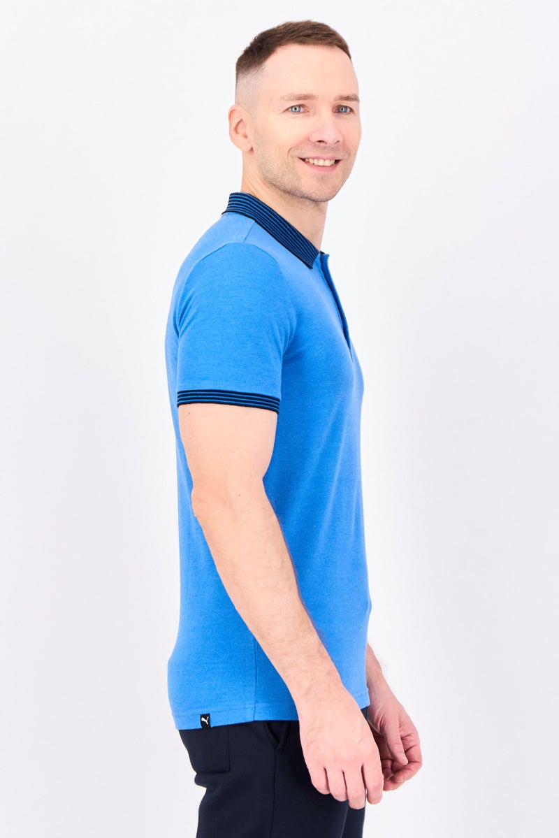 PUMA Men Sportswear Fit Short Sleeve Outdoor Polo Shirt, Blue - Image 4
