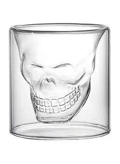 Skull shaped double layer borosilicate glass cup for hot and cold drinks 75ml