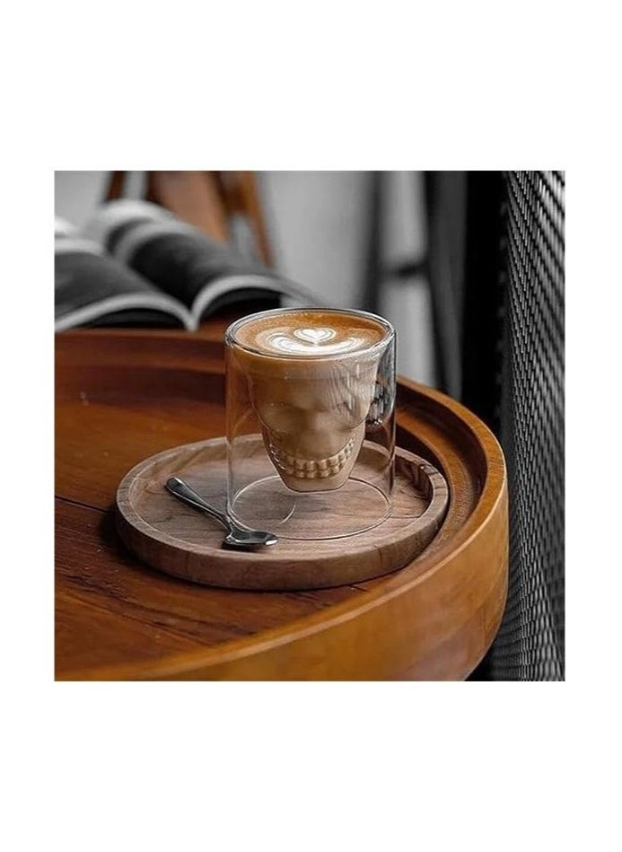DOOM - Skull shaped double layer borosilicate glass cup for hot and cold drinks 75ml - Image 1