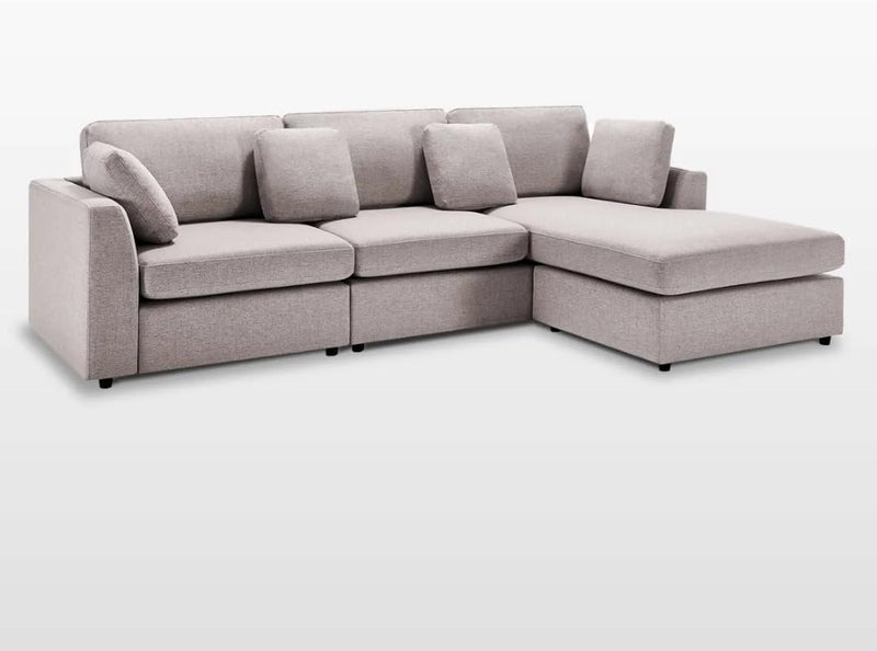 Modern 2-Piece Upholstered Sectional Sofa with Convertible Chaise Lounge - Khaki, Right Hand Facing - Image 5