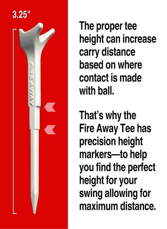 FIRE AWAY Premium Golf Tees, Reduced Ball Spin, Less Friction & Precision Height Markers for Perfect Trajectory, Made of Special Unbreakable Advanced Composite Blend (White, Pack of 4) - Image 4
