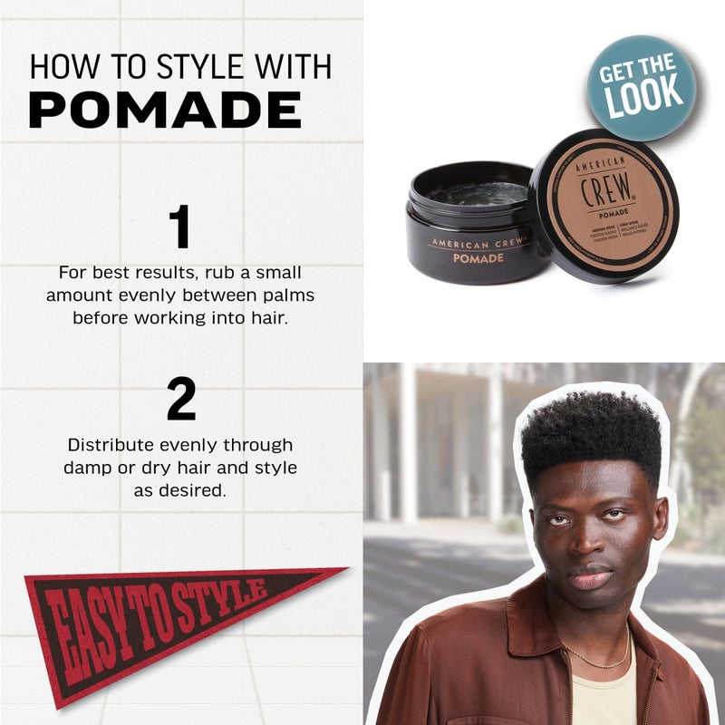 American Crew POMADE FOR HOLD AND SHINE 3 OZ for Men - Image 5