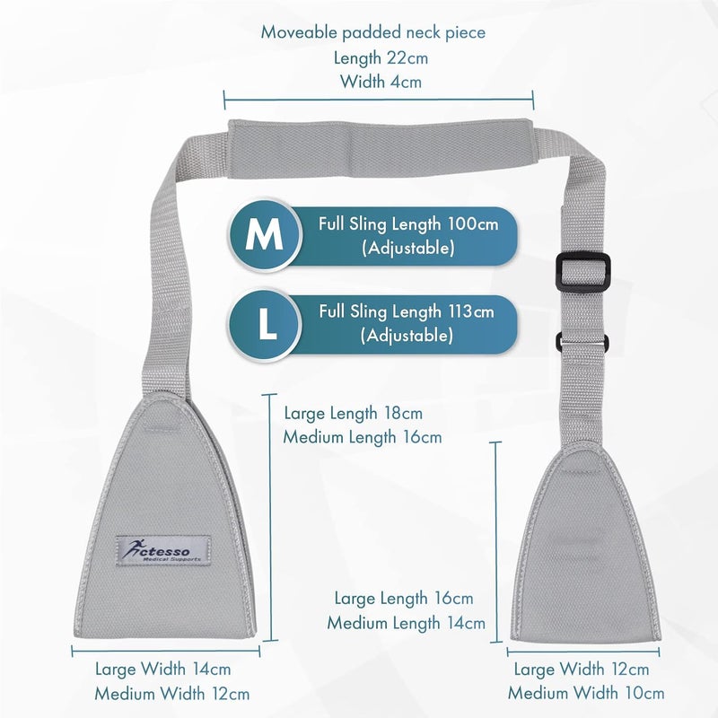Actesso Web Medical Arm Sling Designed to immobilise and stabilise the arm wrist and shoulder following injuries or for a broken arm and cast support Large - Image 5