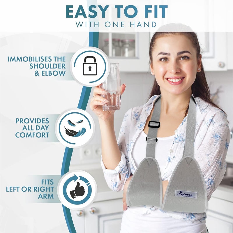 Actesso Web Medical Arm Sling Designed to immobilise and stabilise the arm wrist and shoulder following injuries or for a broken arm and cast support Large - Image 4