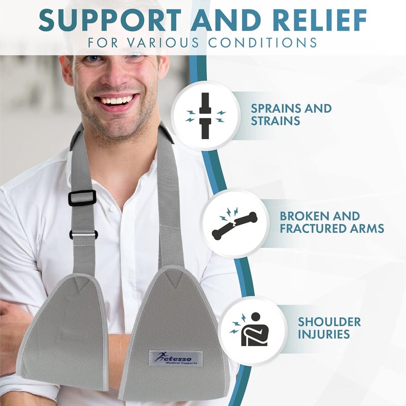 Actesso Web Medical Arm Sling Designed to immobilise and stabilise the arm wrist and shoulder following injuries or for a broken arm and cast support Large - Image 2
