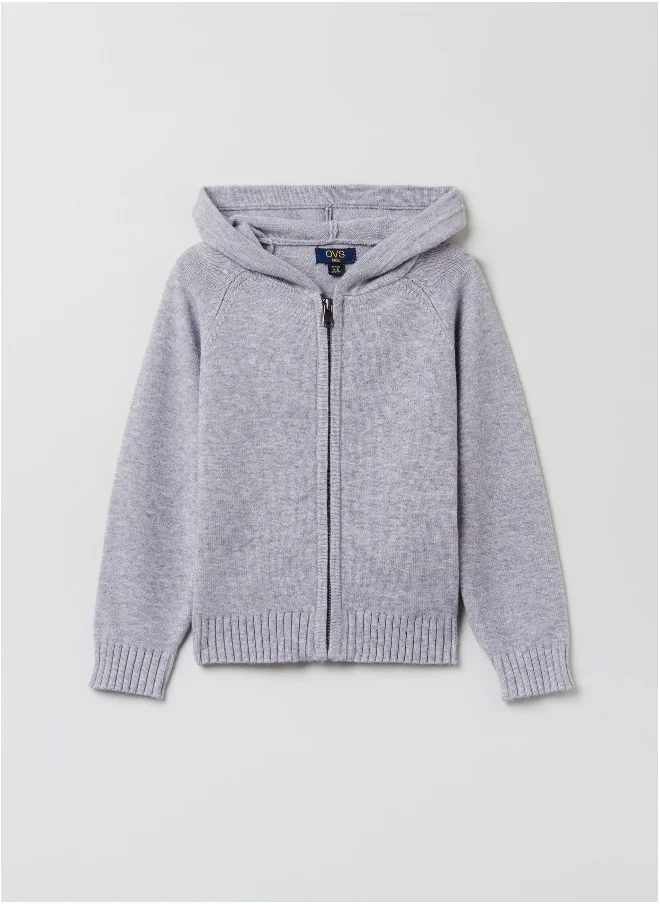 او في اس Ovs Girls Zip Through Knit Hooded Cardigan