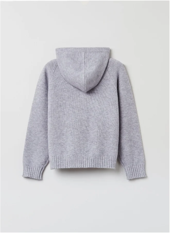 او في اس Ovs Girls Zip Through Knit Hooded Cardigan