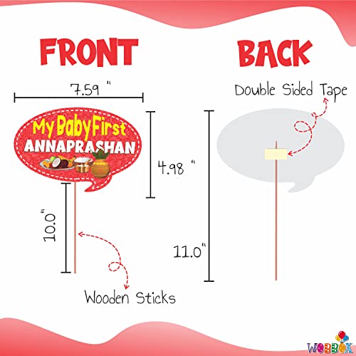 WOBBOX Annaprashan Party Props with Multi Color Bunting Banner & Balloon, Annaprashan Decoration Item (43 Pcs Combo) - Image 5