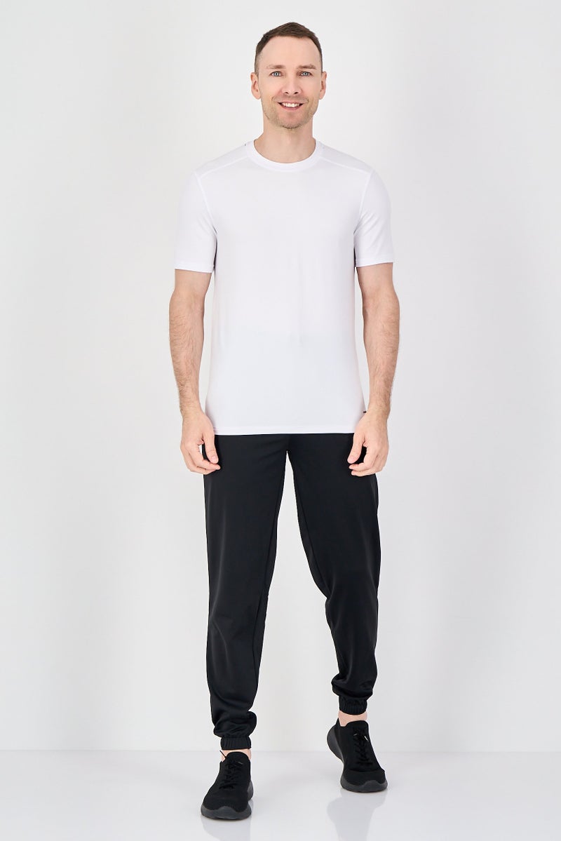 MOTION Men Sportswear Fit Short Sleeve Outdoor T-Shirt, White - Image 4