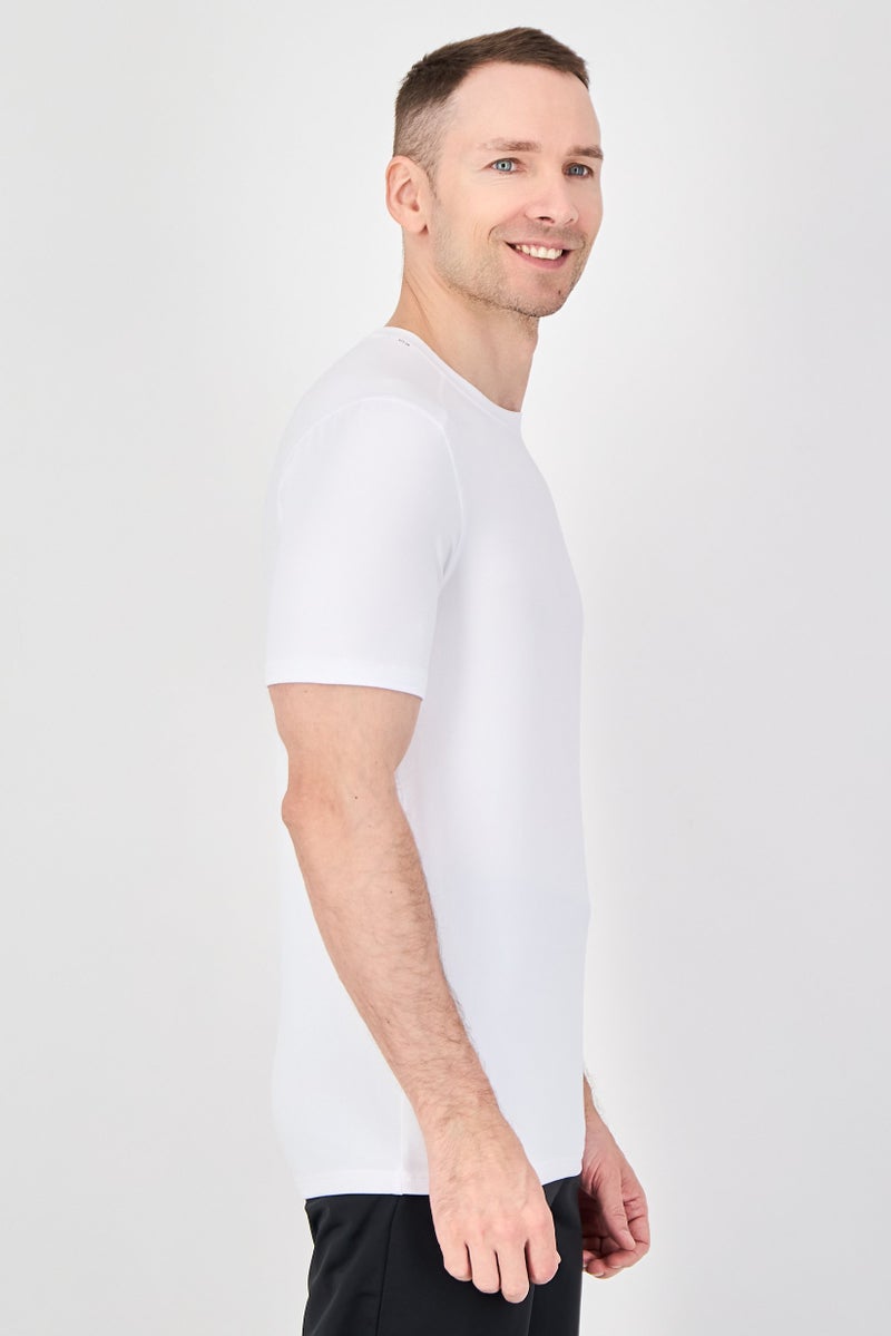 MOTION Men Sportswear Fit Short Sleeve Outdoor T-Shirt, White - Image 2