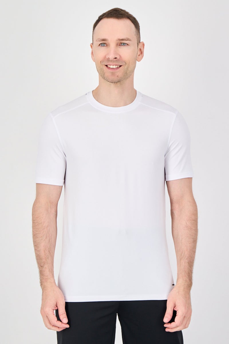 MOTION Men Sportswear Fit Short Sleeve Outdoor T-Shirt, White - Image 1