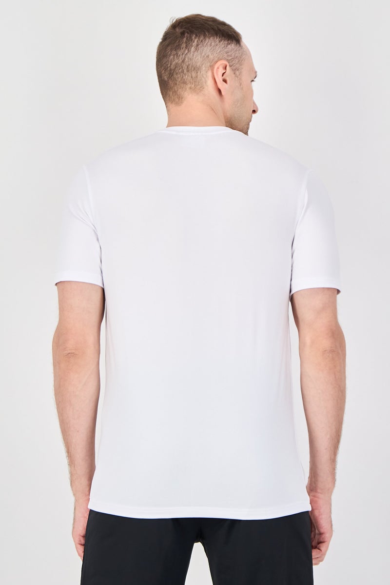 MOTION Men Sportswear Fit Short Sleeve Outdoor T-Shirt, White - Image 3
