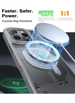 TORRAS Magnetic Shockproof for iPhone 16 Pro Case, [Compatible with MagSafe] [Mil-Grade Drop Tested] Translucent Slim Protective Case for iPhone 16 Pro Anti-Fingerprint Anti-Scratch, Grey  - Image 2
