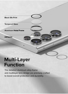 إلترازون Samsung Galaxy S24 Ultra 5G 2024 Premium Camera Lens Film Protector Shield (MLHICR) - Clear/Silver – High-Quality Scratch & Impact Resistant Lens Protector for Enhanced Camera Protection  - Image 4