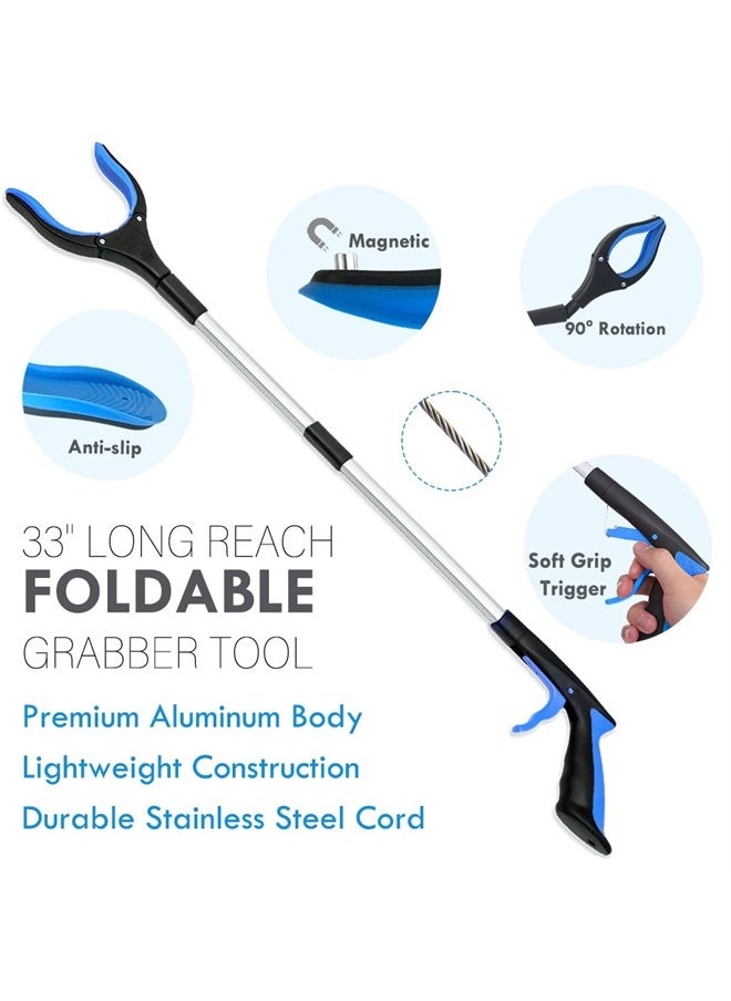 Phantawell - 6PC Hip Kit, Hip Replacement Kit After Surgery,Hip Kit for Seniors Total Hip Replacement Prime-Grabber, Sock Aid,Shoehorn&Dressing Stick,Leg Strip,Back Scratcher,Bath Loofah, Hip Kit with Leg Lifter - Image 1