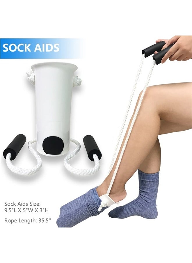 Phantawell - 6PC Hip Kit, Hip Replacement Kit After Surgery,Hip Kit for Seniors Total Hip Replacement Prime-Grabber, Sock Aid,Shoehorn&Dressing Stick,Leg Strip,Back Scratcher,Bath Loofah, Hip Kit with Leg Lifter - Image 1