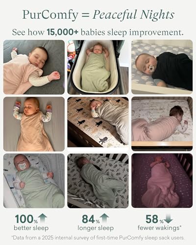 PurComfy س Sack النوم الفائق النعومة PurComfy 1.0 TOG، حقيبة نوم للأطفال من فسكوز البامبو الفاخرة، أكياس نوم بسحاب آمن ذو اتجاهين 6-15 شهر (شوفان) - Image 3