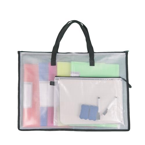 TOTiyea Art Portfolio Bag with Handle and Zipper Set, 15.75 x 21.65 Inches 3 Pcs & 9.25 x 12.6 Inches 4 Pcs, Large Clear Waterproof Poster Storage Bag for Artworks, Drawing Pads Supplies, Multipurpose - Image 5