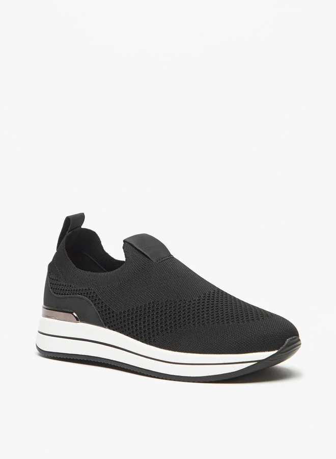Celeste Women Textured Slip On Sneakers