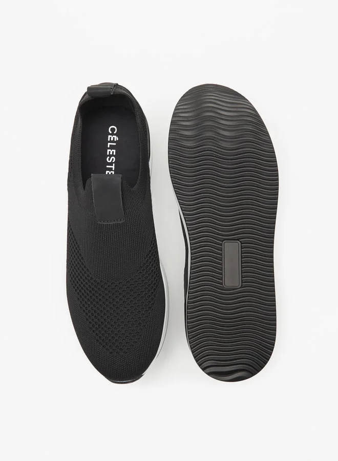 Celeste Women Textured Slip On Sneakers