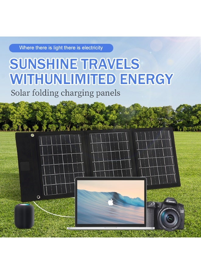 Generic 25W Solar Panel Foldable Charger for Outdoor Travel – Fast Charging Port, Monocrystalline Efficiency up to 27%, Ultra-Thin Design, USB Compatible with Phones & Laptops  - Image 1
