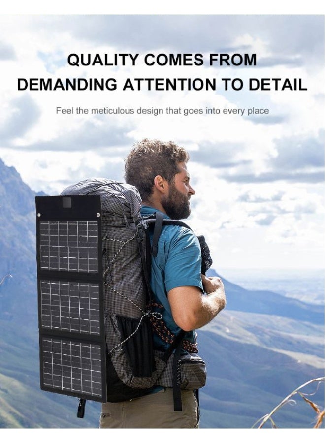 Generic 25W Solar Panel Foldable Charger for Outdoor Travel – Fast Charging Port, Monocrystalline Efficiency up to 27%, Ultra-Thin Design, USB Compatible with Phones & Laptops  - Image 4