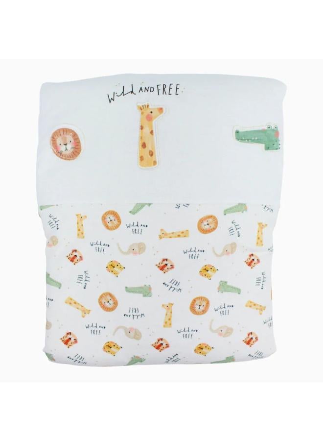 Berceau Baby Cotton Duvet - Off-White Safari Design - Image 1