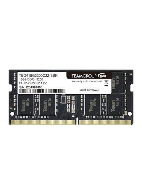 Elite Ddr4 16Gb Single 3200Mhz Pc4 25600 Cl22 Unbuffered Non Ecc 1.2V Sodimm 260 Pin Laptop Notebook Pc Computer Memory Module Ram Upgrade Ted416G3200C22 S01 1X 16Gb Single