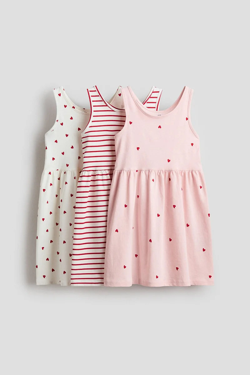 H&M 3-pack printed cotton dresses