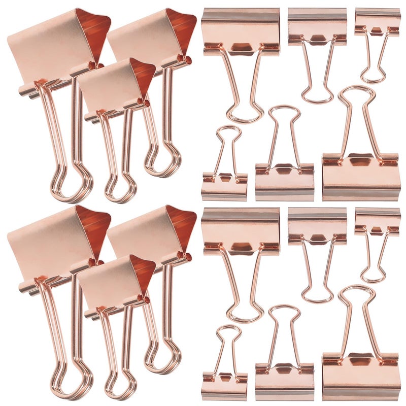 Rose Gold Metal Binder Clips Set 30pcs 19mm 25mm 32mm For Office Home School - Image 2