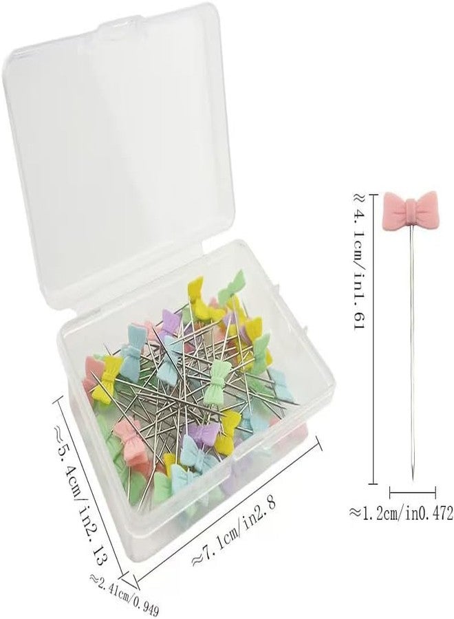 Bequilter Hedgehog Pin Cushion with 100 Butterfly Straight Pins, Blue/White - Image 2