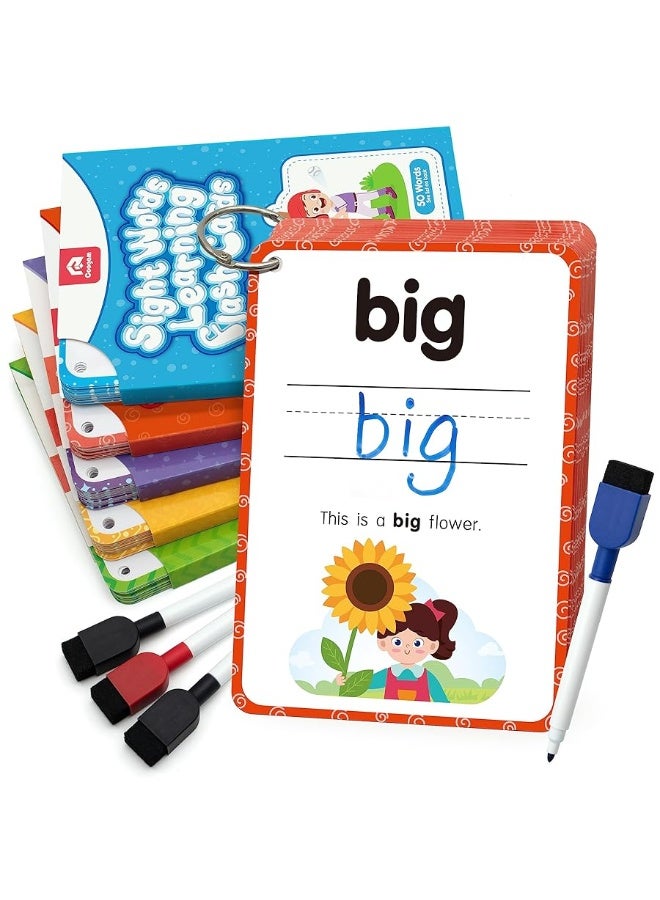 Coogam Sight Words Kids Learning Flash Cards, 250 Dolch Word Game Reading Vocabulary Card Montessori Toy for Kindergarten Preschool 3 4 5 Years Old Toddlers - Image 1