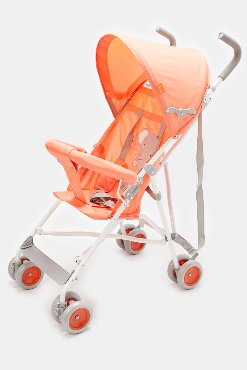 ردتاغ عربة أطفال للتنزه بمظلة باللون البرتقالي