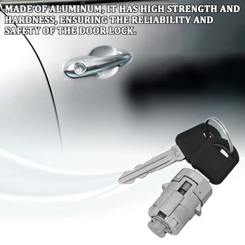 QKYS Car Lock Cylinder Set, 2 Doors Locks Cylinder with 2 Key, Automotive Door Locks Tumbler Front Left Right Door Lock Tumbler OEM#15298924, Car Accessories Compatible with Sierra 1500 2500 3500 - Image 3