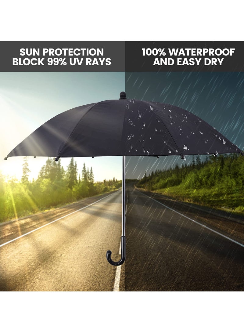 KASTWAVE Baby Adjustable 360 Degree Waterproof Umbrella With Clip, 75 CM - Black - Image 5