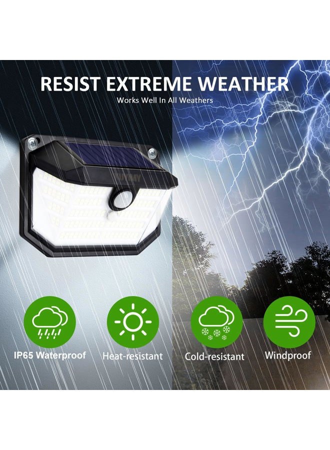 KUYIMY Solar Outdoor Lights, 230LED with Motion Sensor and 3 Modes, IP65 Waterproof, 3 Sides of 270°Wide Angle Light, Easy-to-Install Intelligent Security Lights for Front Door,Garage, Deck (4 Pack) - Image 4