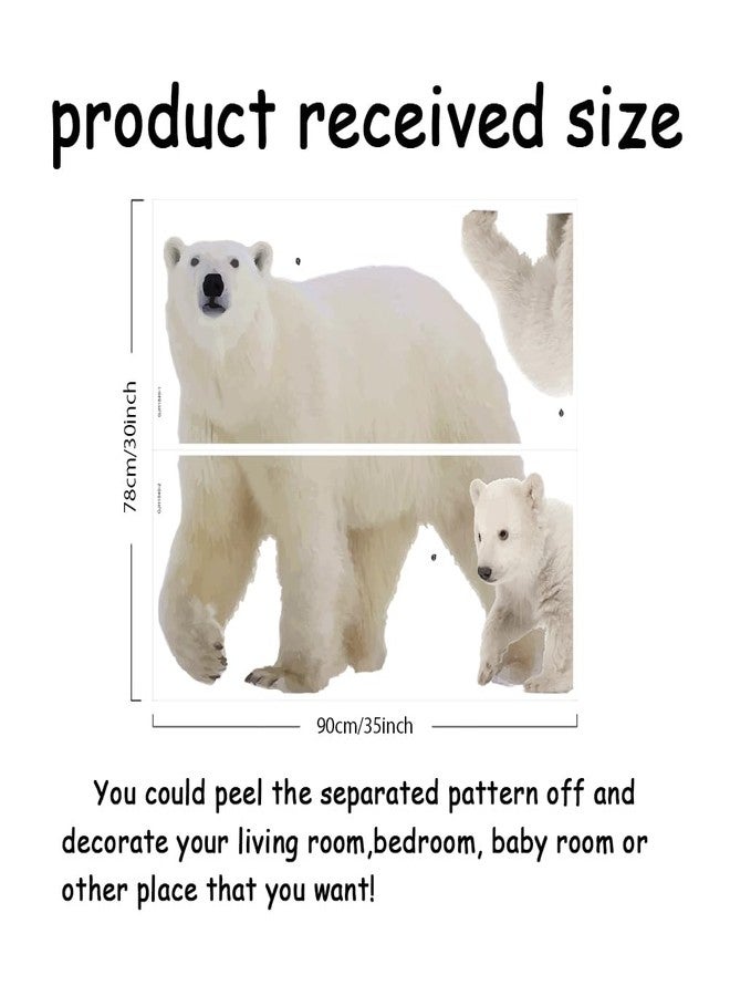 SUPERDANT Polar Bear Wall Decals Wall Stickers Cute Animals Mural Polar Bear Decals Peel and Stick for Classroom Living Room Bedroom Nursery Decorations Art Wallpaper Sticker Decor 35x30in - Image 2