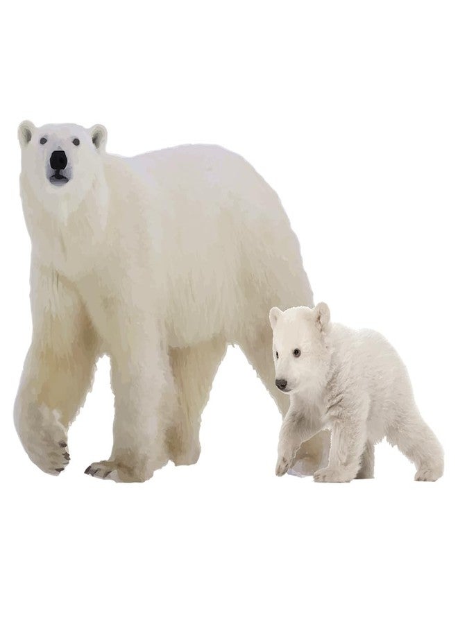 SUPERDANT Polar Bear Wall Decals Wall Stickers Cute Animals Mural Polar Bear Decals Peel and Stick for Classroom Living Room Bedroom Nursery Decorations Art Wallpaper Sticker Decor 35x30in - Image 1