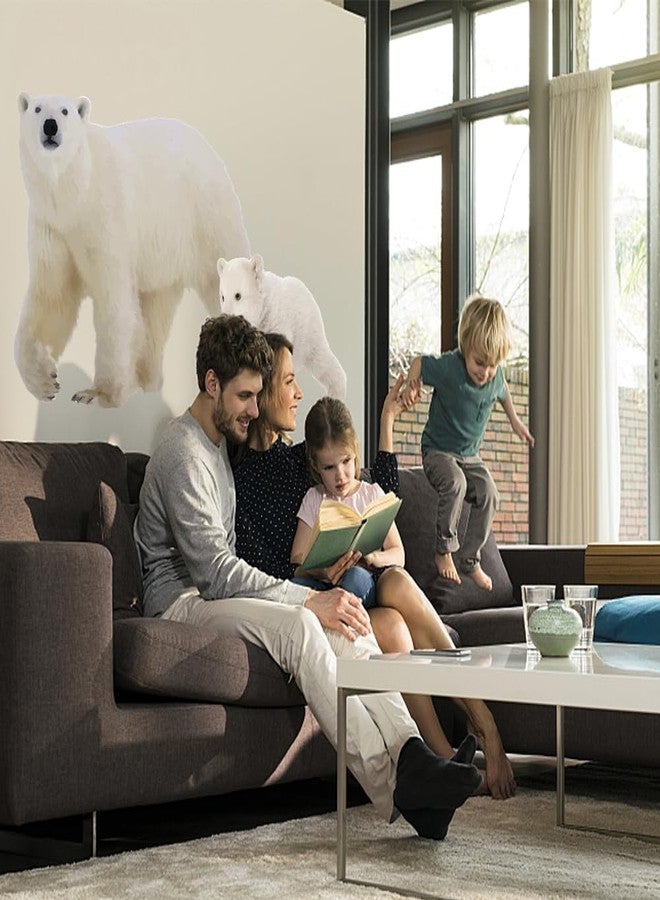SUPERDANT Polar Bear Wall Decals Wall Stickers Cute Animals Mural Polar Bear Decals Peel and Stick for Classroom Living Room Bedroom Nursery Decorations Art Wallpaper Sticker Decor 35x30in - Image 3