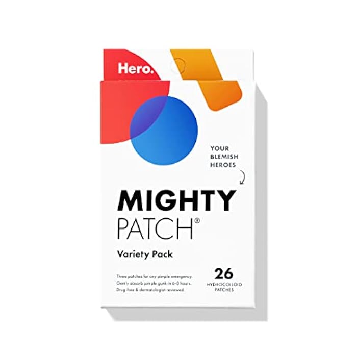 Mighty Patch™ Variety Pack from Hero Cosmetics - Hydrocolloid Acne Pimple Patches for Covering Zits and Blemishes, Spot Stickers for Face and Skin, Korean Skin Care, 26 ct - Image 1