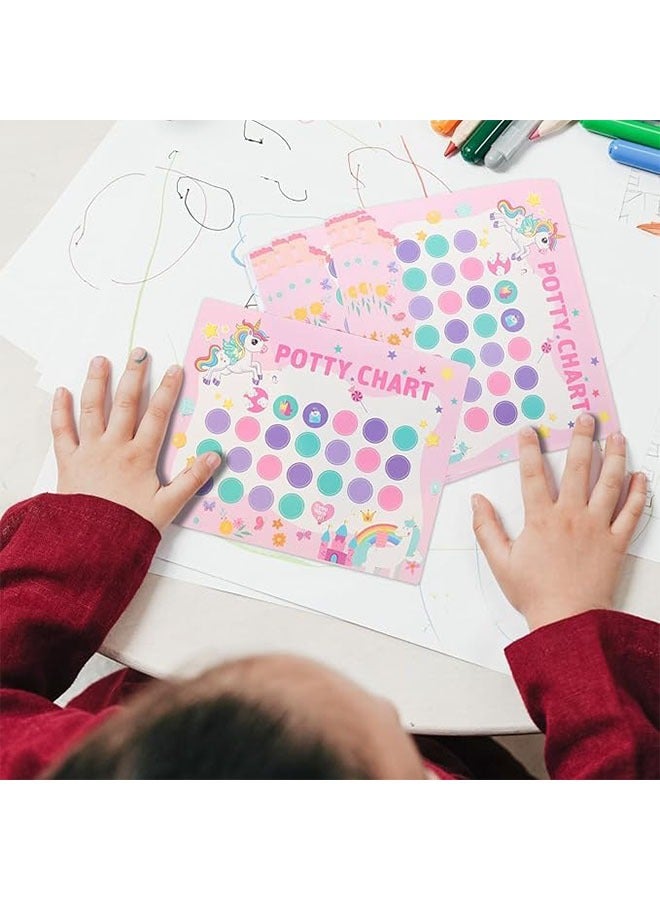 Potty Training Chart for Toddlers Potty Training Stickers Potty Chart with Unicorn Stickers Toilet Training Reward Chart Develop Toileting Habit for Toddlers Boy Girl - Image 3