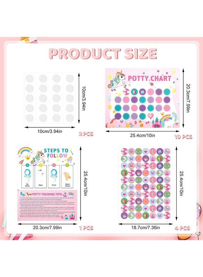 Potty Training Chart for Toddlers Potty Training Stickers Potty Chart with Unicorn Stickers Toilet Training Reward Chart Develop Toileting Habit for Toddlers Boy Girl - Image 2