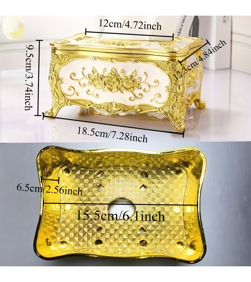 Golden Black European Paper Box Coffee Table Desktop Tissue Box Living Room Bathroom Creative Ktv Hotel Napkins - Image 3