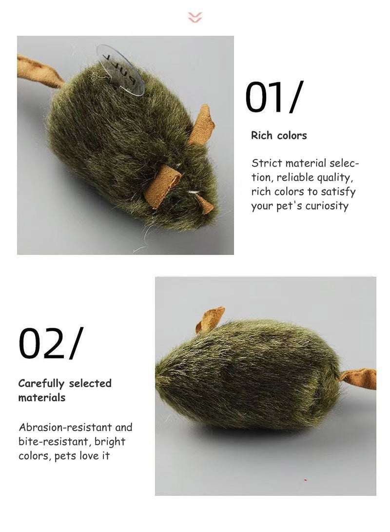 كيدل لعبة قطط محشوة على شكل فأر محاكي للطيور، لعبة تفاعلية للحيوانات الأليفة مقاومة للخدش والعض - Image 3