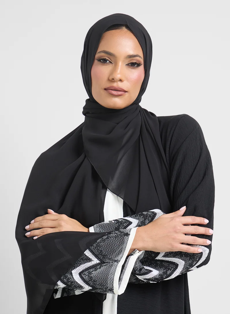Khizana Sleeve Patterned Abaya & Sheila
