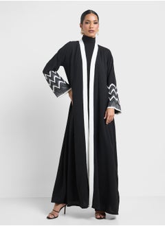 Khizana Sleeve Patterned Abaya & Sheila  - Image 3