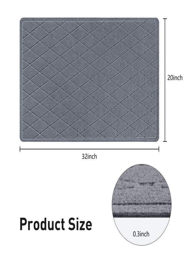 KOOTETA Stair Treads Non Slip Landing Rug for Wooden Steps Indoor, Peel and Stick Stair Treads Matching-Mat 20"X32" Landing Slip Resistant Stair Rugs for Kids and Dogs, Polyester Stair Landing Mat, Grey Blue - Image 2